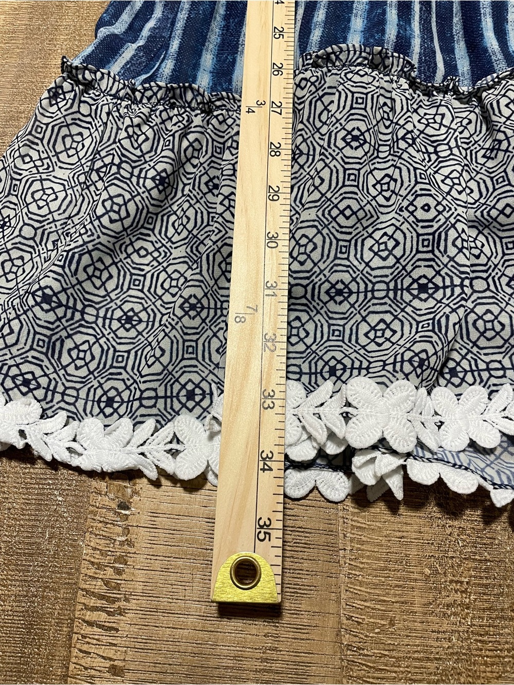 Hemant & Nandita Boho Indigo Patchwork V-Neck Dress - Picture 6 of 6